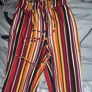 Multi color flare out pants